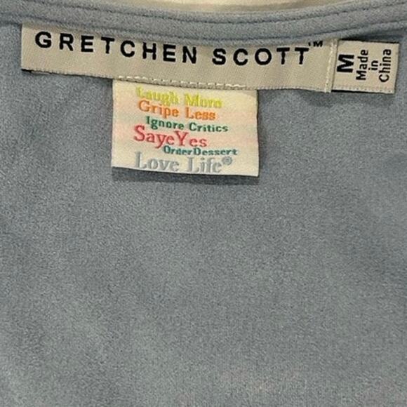 Gretchen Scott lightweight faux suede waterfall cardigan jacket with pockets! M - Picture 3 of 7